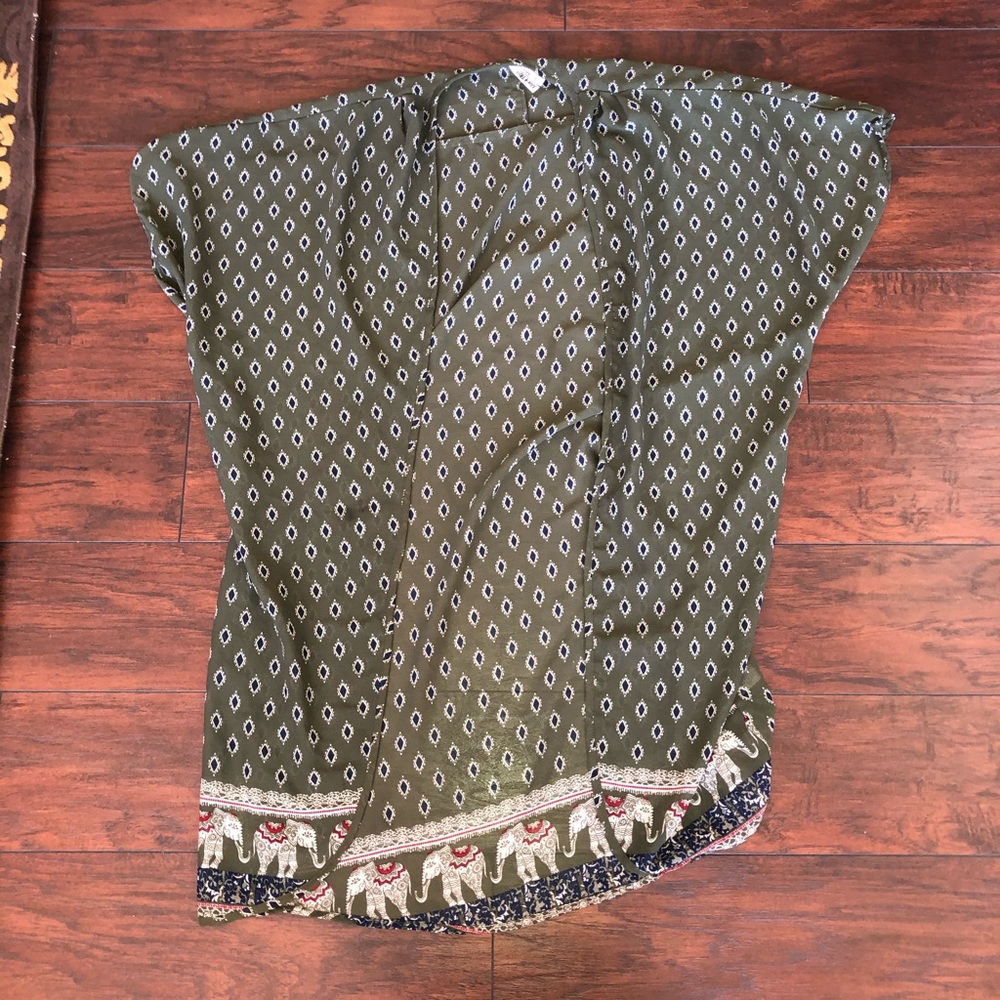 Long Green cardigan short sleeve